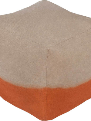 Dip Dyed Pouf Khaki/burnt Orange