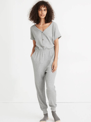 Waffle Knit Pajama Jumpsuit