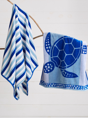 Great Bay Home 2 Pack Plush Jacquard Beach Towels