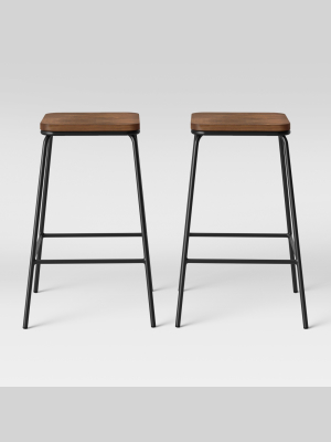 Rhodes metal wood counter stool sale