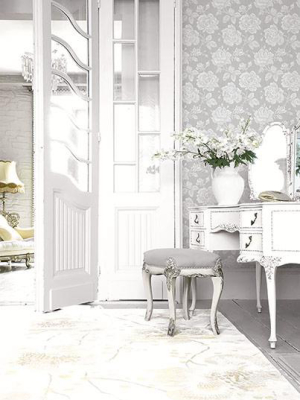 Garden Rose Wallpaper In Heather From The Spring Garden Collection By Wallquest