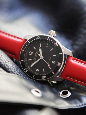 Leather Strap - Red/white
