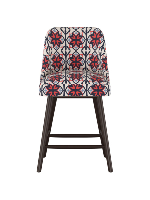 27" Geller Counter Height Barstool Geo Print Blue - Project 62™