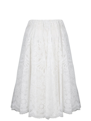 Redvalentino Lace-detailed Midi Skirt