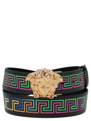 Versace Printed Medusa Plaque Buckle Belt