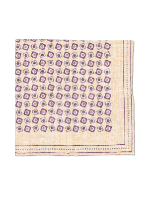 Men's Pocket Square Natural/berry