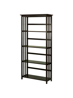 63" 5 Tier Mission Style Bookcase