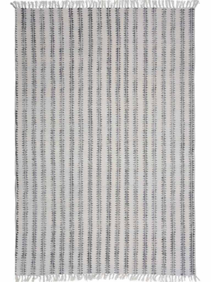 Sawtooth Stripe Block Print Area Rug