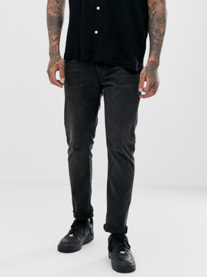 Topman Slim Jeans In Black Wash