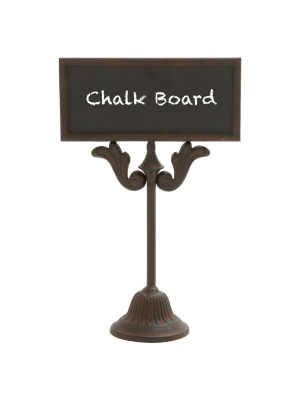 Sign Of The Times Rustic Iron Chalkboard And Stand (16") - Olivia & May