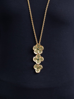 Multi Green Flower Necklace