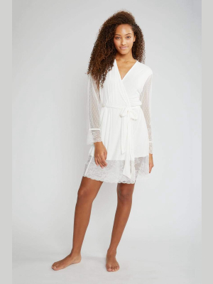 Eberjey Iona Love Me Robe - Ivory