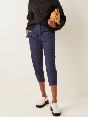 Cecilia Cropped Stretch-wool Tapered Pants
