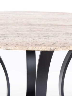 Gage 48" Dining Table, White Travertine