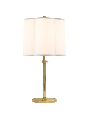 Simple Scallop Table Lamp In Soft Brass With Silk Shade