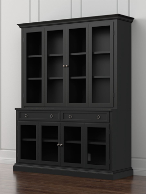 Cameo 2-piece Modular Bruno Black Glass Door Wall Unit