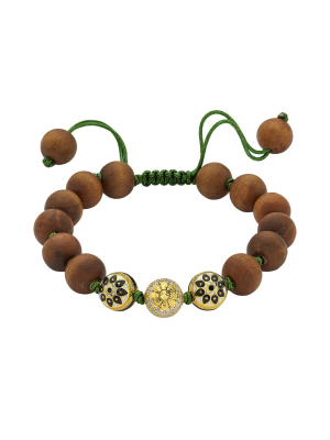 Wood Bead Bracelet - Army Green