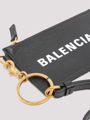 Balenciaga Logo Printed Keyring Card Case