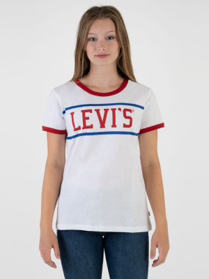 Big Girls S-xl Levi's® Retro Ringer Tee Shirt