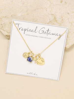 Tropical Getaway 18k Gold Plated Interchangeable Charm Necklace