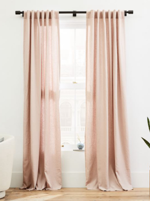 Belgian Flax Linen Curtain - Adobe Rose