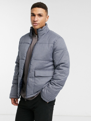 New Look Checked Puffer Jacket