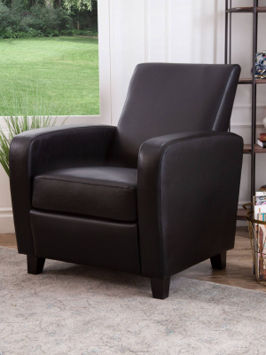 Bailey Club Chair Leather Dark Black - Abbyson Living