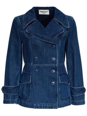 Alberta Ferretti Double Breasted Denim Jacket