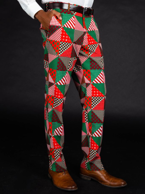The Bonus Room Quickie | Quilted Print Christmas Suit Pants