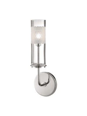 Wentworth 1 Light Wall Sconce Polished Nickel