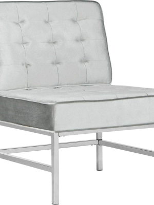 Anticipate Linen Chrome Accent Chair Light Gray