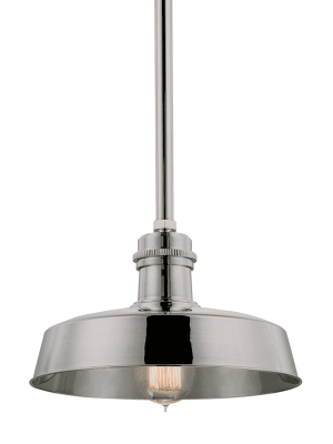 Hudson Falls 1 Light Pendant Polished Nickel