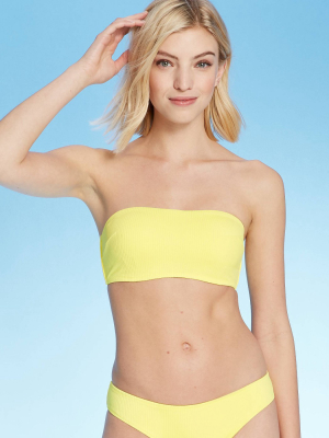 Women's Ribbed Bandeau Bikini Top - Shade & Shore™ Yellow