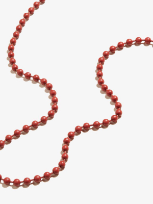 Ball Chain Necklace, Red