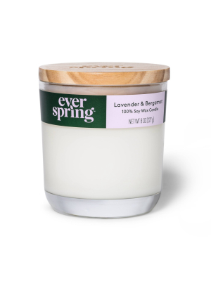 Lavender & Bergamot 100% Soy Wax Candle - Everspring™