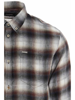 Dsquared2 Checked Button Down Sharpei Sleeve Shirt