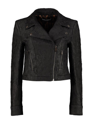 Dolce & Gabbana Jacquard Biker Jacket