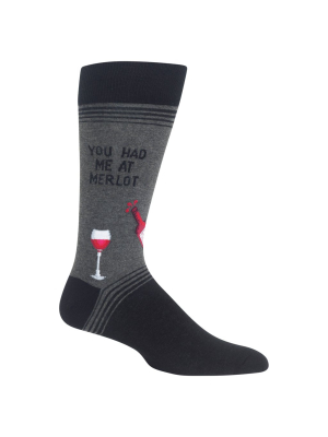 Men's You Had Me At Merlot Crew Socks