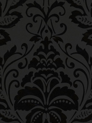 Modern Damask Wallpaper In Black Design By Bd Wall