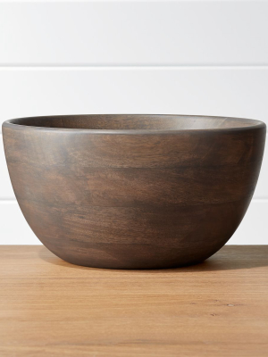 Brooks Grey Wood Serving Bowl