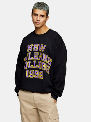 Black New Orleans Print Sweatshirt