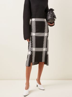 Clean Lumberjack Knit Midi Skirt