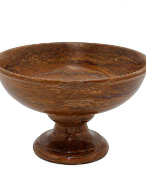 Carpo Collection Saffron Brown 10" Onyx Pedestal Bowl - Disabled