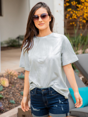 Oversized Watercolor Tee - Gray