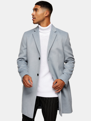 Blue Classic Fit Overcoat