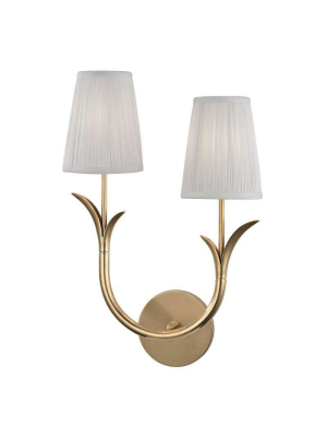 Deering 2 Light Right Wall Sconce Aged Brass