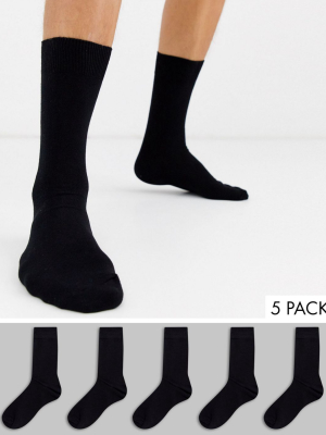 Topman 5 Pack Socks In Black