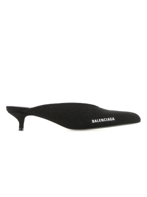 Balenciaga Logo Round Toe Mules