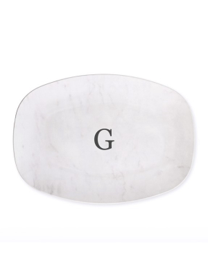 Personalized Shatter-resistant Platter, Marble Printed Finish