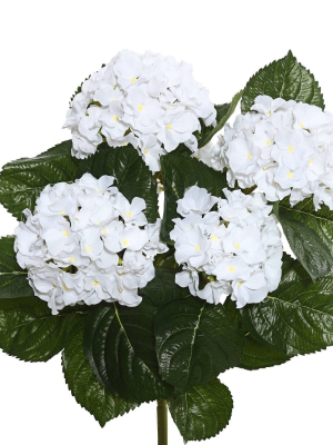 Artificial Hydrangea Bush (17.5") White - Vickerman